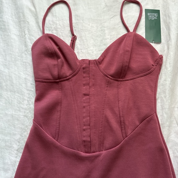 Women's Corset Mini Knit Bodycon Dress - Wild Fable Mauve XXS NWT - Picture 3 of 6